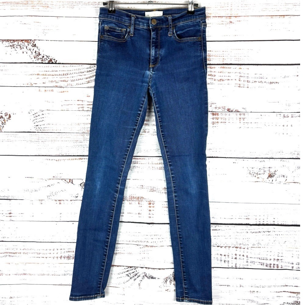 Gap 1969 True‎ Skinny Jeans Womens 26R Dark Wash Denim Slim Fit Classic Style